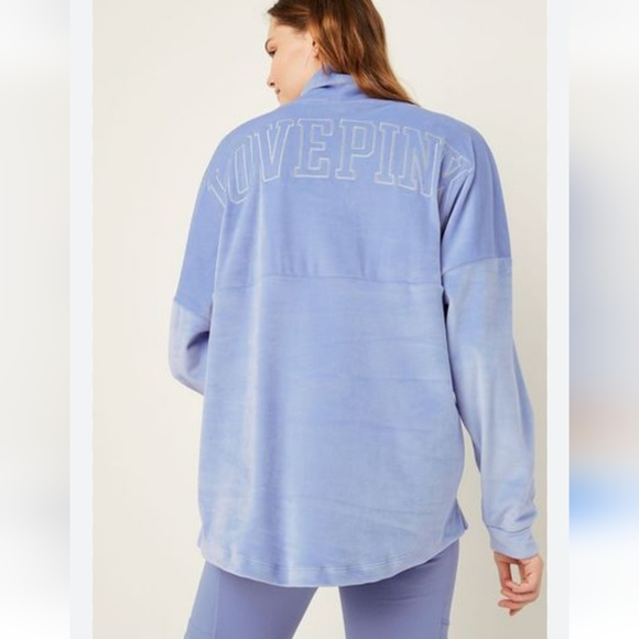 Victoria's Secret Light blue VELOUR VARSITY COWL -READ DESCRIPTION - Picture 3 of 12